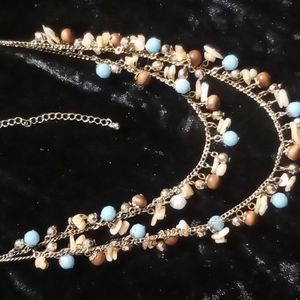 Layered Nine West vintage necklace .16 inch. With bonus earings.